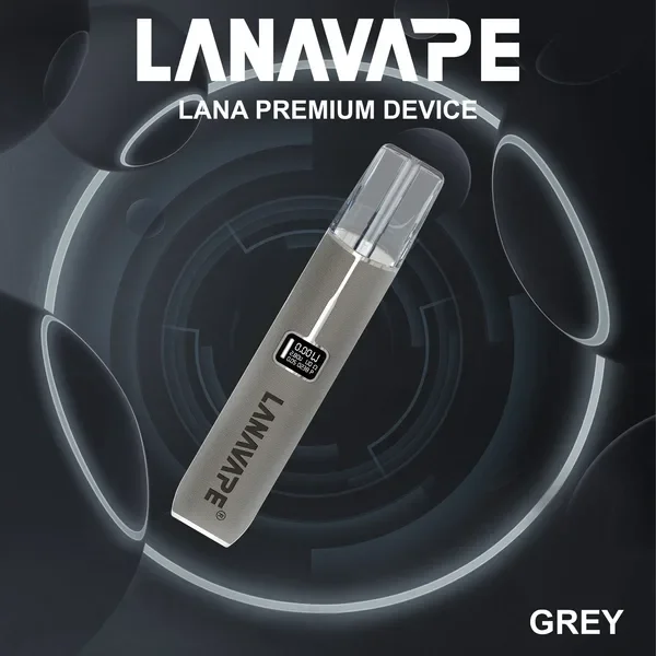 LANA 皮革主機質感灰色款,採用頂級皮革與 316L 不鏽鋼打造,完美兼容 RELX、SP2S 等一代通用煙彈的台灣現貨電子煙主機。